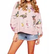 Queen Of Sparkles Scattered Duck Sweatshirt In Light Pink In Pink