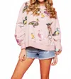 Queen Of Sparkles Scattered Duck Sweatshirt In Light Pink In Pink