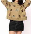 Queen Of Sparkles Scattered Turkey Sweatshirt In Olive Green In Green