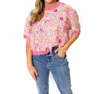 Queen Of Sparkles Sequin Feather Sweater Top In Pink Multi In Pink