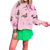 Queen Of Sparkles Sequined Duck Sweatshirt In Pink In Pink