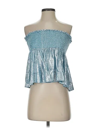 Pre-owned Queen Of Sparkles Sleeveless Top Silver Metallic Pattern Tops