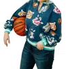 Queen Of Sparkles Sneakers With Wings W/ Basketball Sweatshirt In Blue In Multi