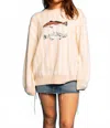 Queen Of Sparkles Stripe Trout Sweater In Beige In Neutral