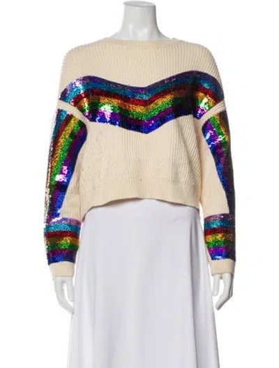 Pre-owned Queen Of Sparkles Striped Bateau Neckline Sweater In Multi