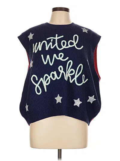 Pre-owned Queen Of Sparkles Sweater Vest In Blue