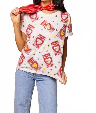 Queen Of Sparkles Sweetheart Boxes Tee In Pink In Multi