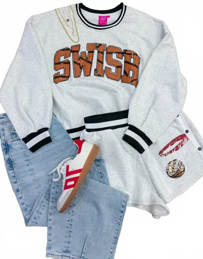 Queen Of Sparkles Swish Basketball Sweatshirt & Shorts Set In Grey In Gray