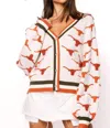 Queen Of Sparkles Texas Knit In Mascot Rhinestone Cardigan In Texas Mascot In Multi