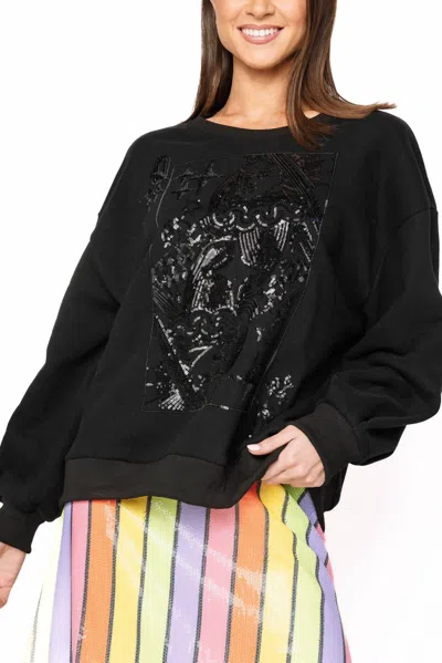 Queen Of Sparkles Tonal Queen Card Sweatshirt In Black In Multi