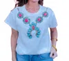 Queen Of Sparkles Turquoise Necklace Short Sleeve Tee In White In White