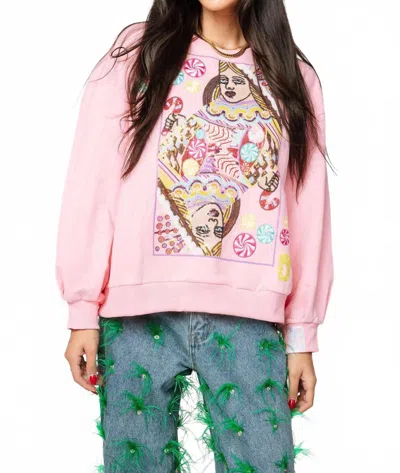 Queen Of Sparkles Women's Candyland Logo Sweatshirt In Pink