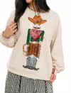 Queen Of Sparkles Women's Cowboy Nutcracker Sweatshirt In Beige In Neutral
