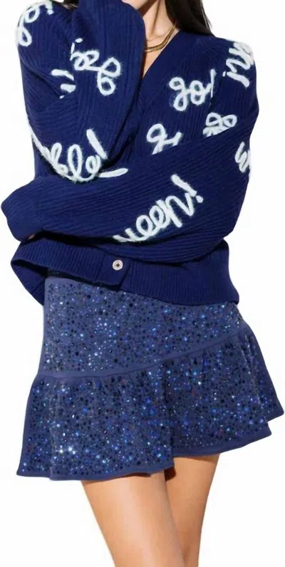Queen Of Sparkles Women's Go Fight Win Cardigan In Blue