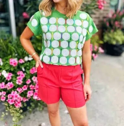 Queen Of Sparkles Women's Golf Ball Top In Green