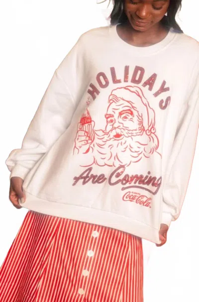 Queen Of Sparkles Women's Holidays Are Coming Sweatshirt In White In Neutral