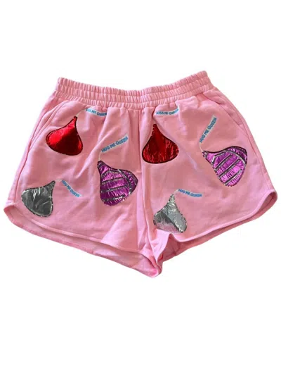 Queen Of Sparkles Women's Kisses Shorts In Light Pink