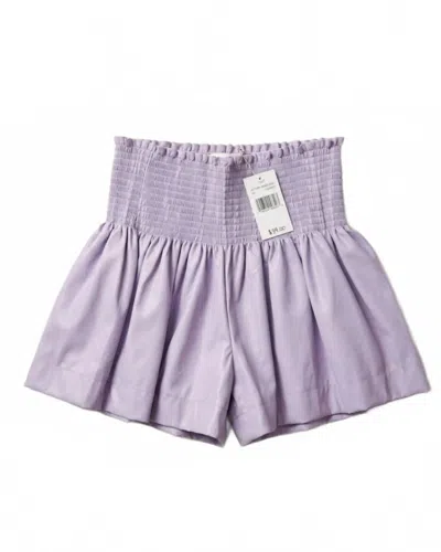Queen Of Sparkles Women's Leather Swing Shorts In Lavender In Purple