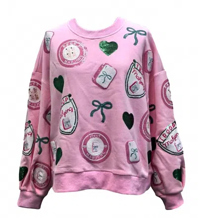Queen Of Sparkles Women's Troop Mahjong Society Sweatshirt In Pink