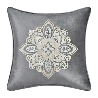 Queen Street Annalise Square Throw Pillow In Silver