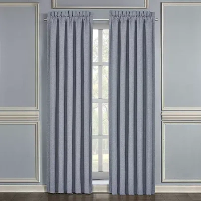 Queen Street Augusta Rod Pocket Light-filtering Set Of 2 Curtain Panel In Blue