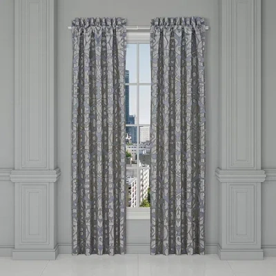 Queen Street Bacoli Rod Pocket Energy Saving Light-filtering Set Of 2 Curtain Panel In Silver