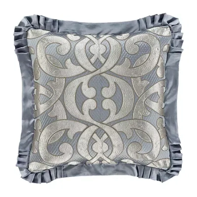 Queen Street Bacoli Square Throw Pillow In Silver