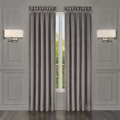 Queen Street Belford Rod Pocket Light-filtering Set Of 2 Curtain Panel In Gray