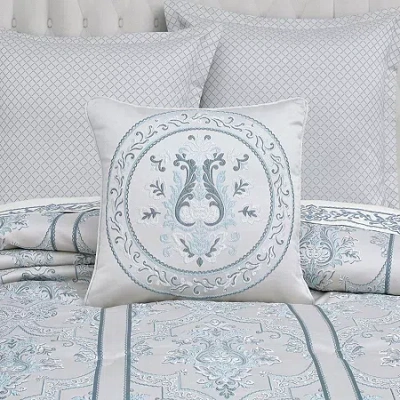 Queen Street Bellfield Square Throw Pillow In Silver