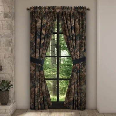 Queen Street Benson Rod Pocket Room Darkening Set Of 2 Curtain Panel In Blue