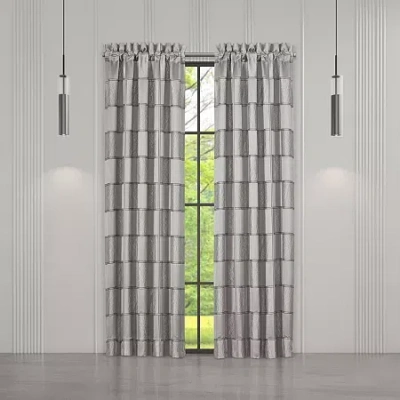 Queen Street Benton Rod Pocket Light-filtering Set Of 2 Curtain Panel In Black