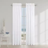 Queen Street Blue Haven Rod Pocket Room Darkening Set Of 2 Curtain Panel In White