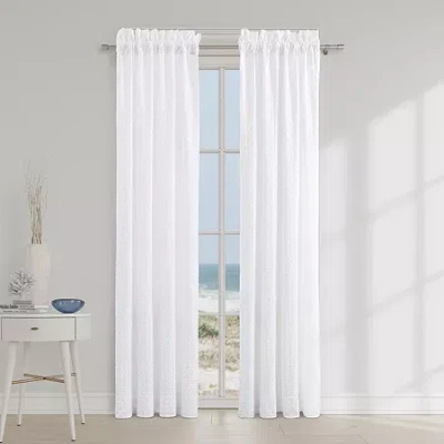 Queen Street Blue Haven Rod Pocket Room Darkening Set Of 2 Curtain Panel In White