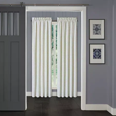 Queen Street Blue Ivy Rod Pocket Light-filtering Set Of 2 Curtain Panel