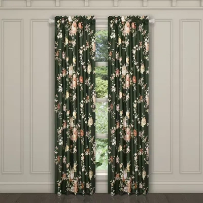 Queen Street Brianna Rod Pocket Room Darkening Set Of 2 Curtain Panel In Green