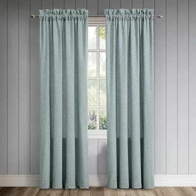 Queen Street Brookside Rod Pocket Room Darkening Set Of 2 Curtain Panel In Blue