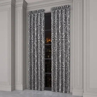 Queen Street Bylthe Pewter Rod Pocket Blackout Set Of 2 Curtain Panel In Gray