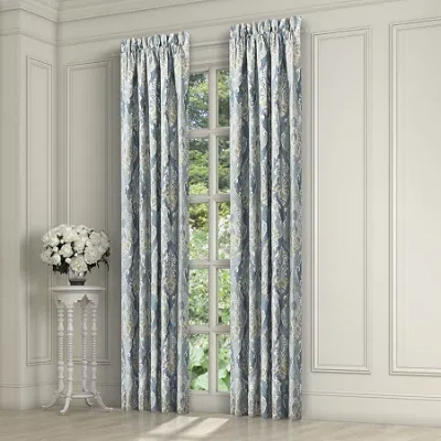 Queen Street Cesar Rod Pocket Blackout Set Of 2 Curtain Panel In Blue