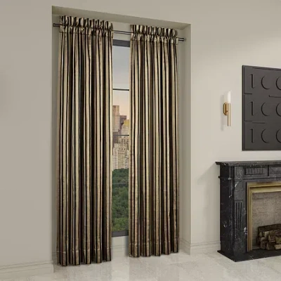 Queen Street Charleston Black Rod Pocket Energy Saving Light-filtering Set Of 2 Curtain Panel