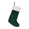 Queen Street Cozy Sherpa Quilted Christmas Stocking In Green
