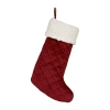 Queen Street Cozy Sherpa Quilted Christmas Stocking In Red