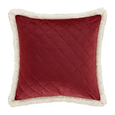 Queen Street Cozy Square Throw Pillow In Red