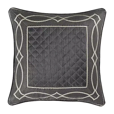 Queen Street Darwin Charcoal Square Throw Pillow In Black