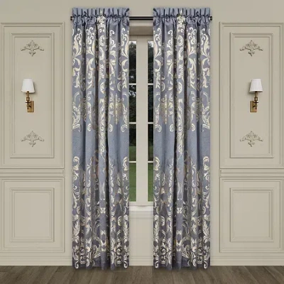 Queen Street Del Toro Rod Pocket Energy Saving Light-filtering Set Of 2 Curtain Panel In Blue