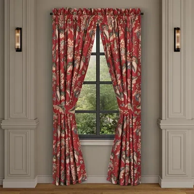 Queen Street Eveleth Rod Pocket Blackout Set Of 2 Curtain Panel In Red