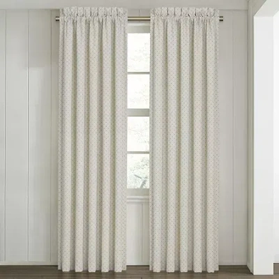 Queen Street Gabrielle Rod Pocket Energy Saving Light-filtering Set Of 2 Curtain Panel In White
