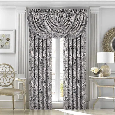 Queen Street Giselle Rod Pocket Light-filtering Set Of 2 Curtain Panel In Silver