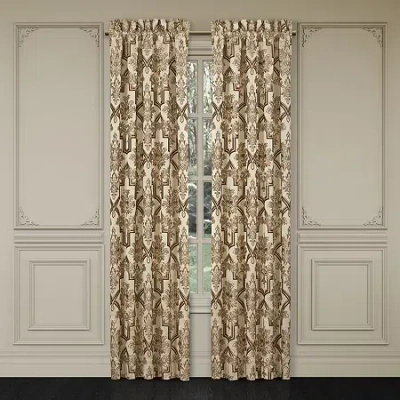 Queen Street Grandville Rod Pocket Blackout Set Of 2 Curtain Panel In Sand