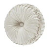 Queen Street La Grande Ivory Round Throw Pillow In White