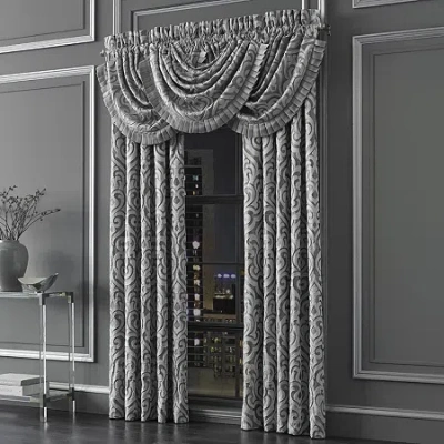 Queen Street Lafayette Rod Pocket Light-filtering Set Of 2 Curtain Panel In Silver